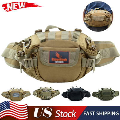 #ad Military Tactical Fanny Pack Bumbag Waist Bag Hip Belt Outdoor Hiking Fishing $19.89