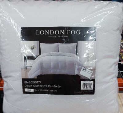 #ad New London Fog Seersucker Down Alternative Comforter Set size King Embossed $129.99