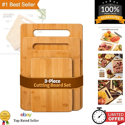 #ad 3 Piece Bamboo Cutting Board Set Wooden cutting board 3 Assorted Sizes of ... $27.99