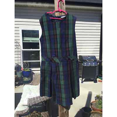 #ad Flynn O’Hara girl school uniform dress 10 jumper plaid green red private charter $14.00
