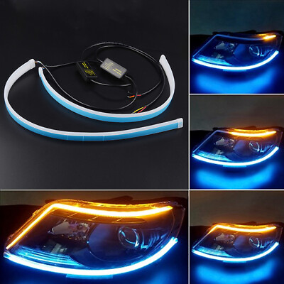 #ad 30 45 60cm amp; LED DRL Daytime Running Lamp Strip Light Sequential FlowTurn Signal $9.88