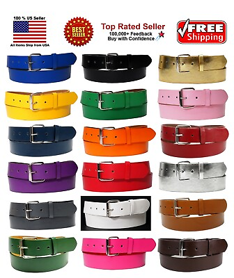 #ad #ad New Bonded Leather Belt Multi Color Golf Baseball Softball Removable Belt Buckle $8.88