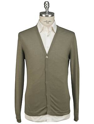 #ad Isaia Green Cashmere Silk Sweater Cardigan ISMX31 Man $390.83