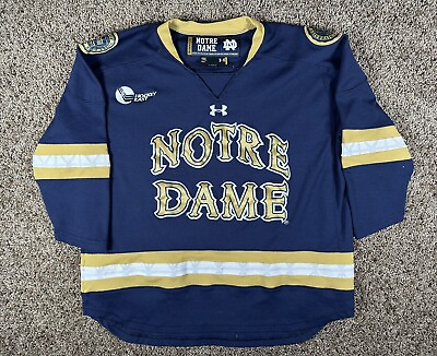 #ad ULTRA RARE AUTHENTIC UNDER ARMOUR NOTRE DAME HOCKEY JERSEY YOUTH SIZE XL $99.99