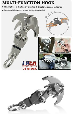 #ad 2 Gravity Grappling Stainless Steel Hook Claw Cross Survival Folding Hook $16.50