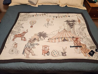 #ad DOMIAMIA Baby Blanket Bamboo Cotton Blend Muslin CARNIVAL Circus Animals Tent $58.50
