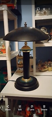 #ad Vintage metal saucer lamp $49.99
