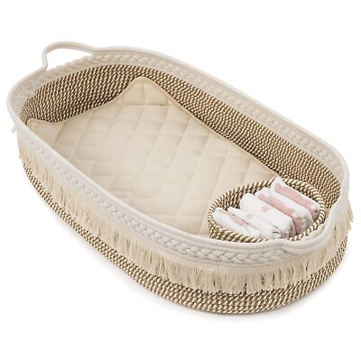 #ad Rolife Cotton Baby Changing Basket with Diaper Changing Foam Pad amp; Storage $49.99