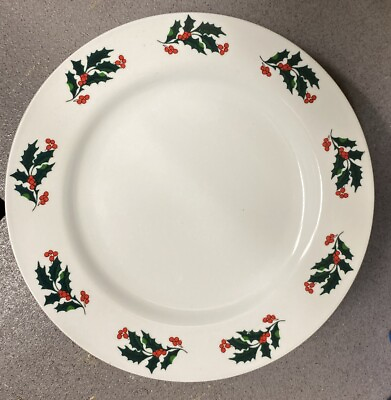 #ad Christmas Holly Dinner Plates 10.5quot; Cups amp; Saucers Made In China6 $59.99