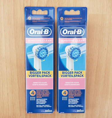 #ad 8 pcs Oral B Sensitive Clean Replacement Toothbrush Brush Heads USA 2x4 packs $19.95