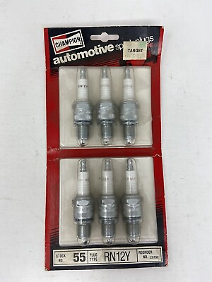 #ad #ad Champion Stock #55 RN12Y Spark Plugs Package of 6 NOS $19.88
