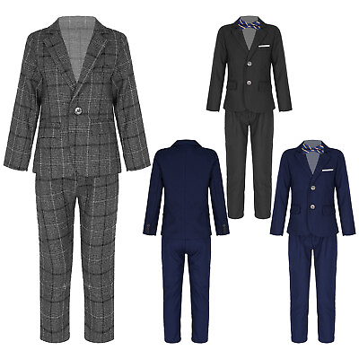 #ad Boys 3pcs Gentleman Suit Slim Fit Blazer Pants with Bowtie Wedding Party Outfits $27.71