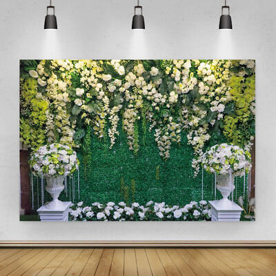 #ad Flower Wall Backdrop Wedding Birthday Party Photography Background Banner Decor $18.69