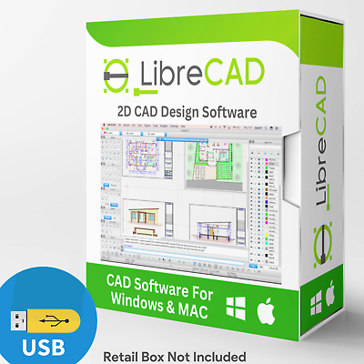 #ad Libre Cad 2D CAD Computer Aided Design Full Software for Windows amp; MAC USB $18.99