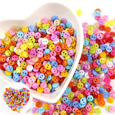 #ad 6mm Tiny Mixed Colours Craft 200 Buttons Scrapbook Resin Round Sewing $7.16