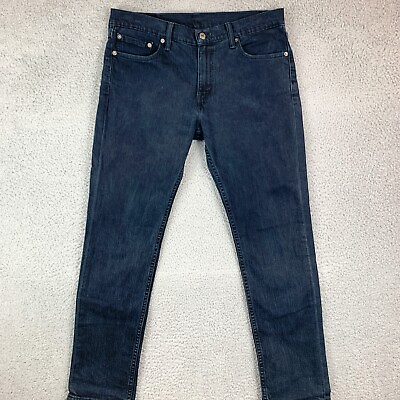 #ad Levis Jeans Mens 33 Black Straight Leg Classic Casual Denim Outdoors Fit 35x30.5 $19.11