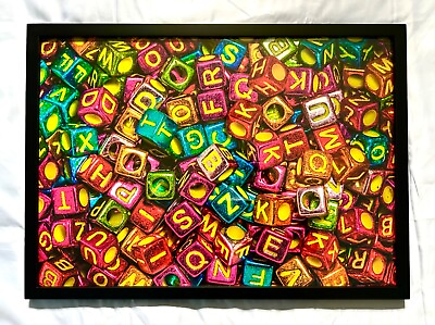 #ad A2 Framed Giclee Pop Art Alphabet Colourful Macro Photography by Lucas Gillon GBP 119.99