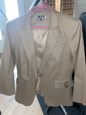 #ad EUC tan color NYP suits size 8 suit top blazer jacket only no bottom $10.00