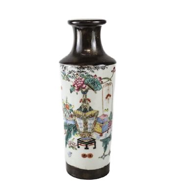 #ad Chinese Porcelain Vase circa 1940. Xiangtuiping Shaped Qionlong Mark $1195.58