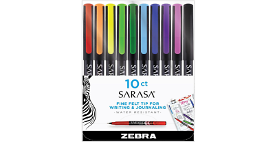 #ad Fineliner Marker Pen Sarasa Pens Needle Point 0.8 mm Fine Felt Tip Write 10 Pack $13.20