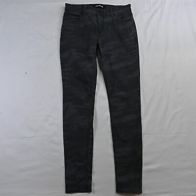 #ad Express 2 Mid Rise Legging Gray Camo Stretch Denim Jeans $16.99