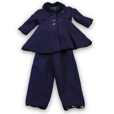 #ad HoneySuckle Vintage 40#x27;s Girls Winter Jacket and Pants Navy Blue $47.69