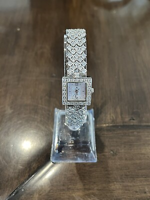 #ad Ladies CROTON Sterling Silver Rhinestone Crystal Luxury Watch Tested Working $229.49