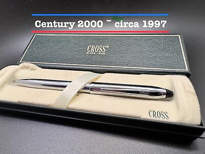 #ad CROSS CENTURY 2000 Chrome B P Pen Vintage Introduced In 1997. Original Box NOS $97.45