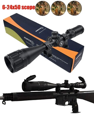 #ad Sniper 6 24x50 AOL Long Range Rifle Scope RGB Illuminated W Zero W E Adjustment $129.99