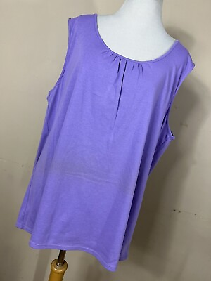 #ad Coldwater Creek 2X Tank Top Shirt Lilac Purple Scoop Neck Sleeveless Stretch R6 $16.20