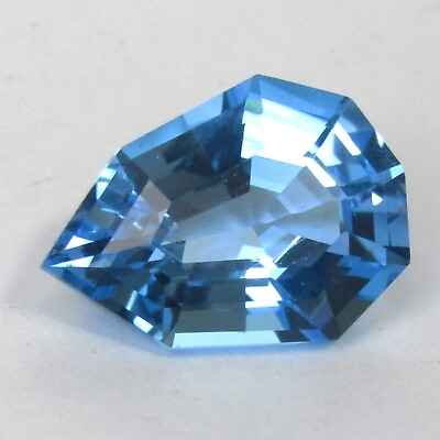 #ad 4.34Cts Sparkling Natural Swiss Blue Topaz Pear Custom Cut Collection Gemstone $39.99