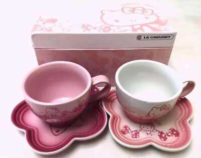 #ad Le Creuset Sanrio Hello Kitty Collaboration Mug Limited Item 2 Set Pink $135.00