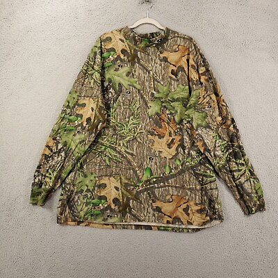 #ad Mossy Oak Obsession Camo Shirt Mens 2XL Mock Neck Hunting Pullover $19.84