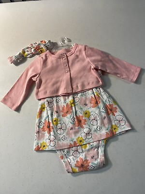 #ad CARTERS 3 PIECE BABY GIRL 0 3m New SKU A3 $6.00