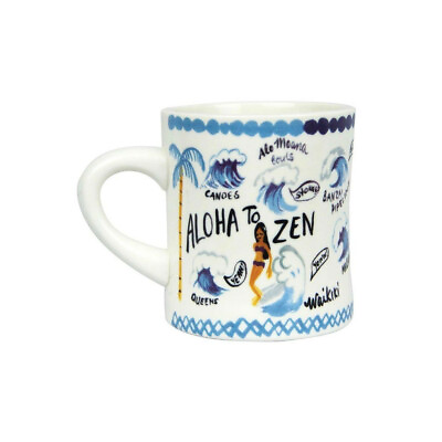 #ad Aloha Zen Coffee Mug Large 15oz Byron Bay Suffolk Park Australia Aloha Zen NWT $9.60