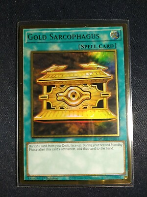#ad Yu Gi Oh Gold Sarcophagus MGED EN041 1st Gold Rare NM $2.75
