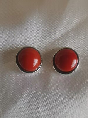 #ad Natural Red Agate Gemstone 925 Silver Round Bead Retro Earring Women Gift $23.98