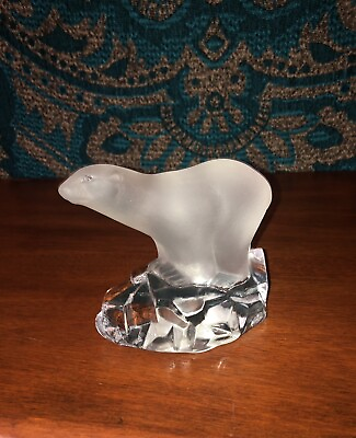 #ad Crystal Polar Bear Figurine Vintage $75.00