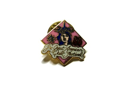 #ad VTG Pinback The Great American Quilt Festival Enameled Lapel Pin 1986 Collector $22.93