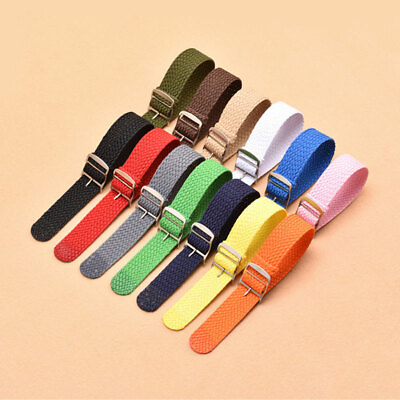 #ad 14mm 22mm Nylon Watch Band Canvas Classic Buckle Quick Release Loop Watch Strap $4.39