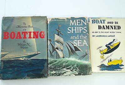#ad VTG Boating Marine Books Lot 3 Humor Boats Sea Life Ships Sailing Illustrations $18.08
