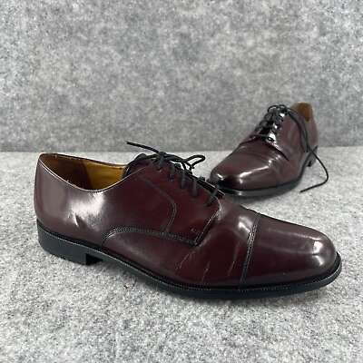 #ad Cole Haan Mens Oxford Shoes Size 13 Burgundy Leather Lace Up Dress $20.00
