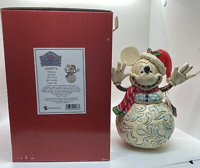 #ad MICKEY MOUSE SNOWMAN Snowy Smiles Figure Disney Traditions Jim Shore NEW 2021 $63.97