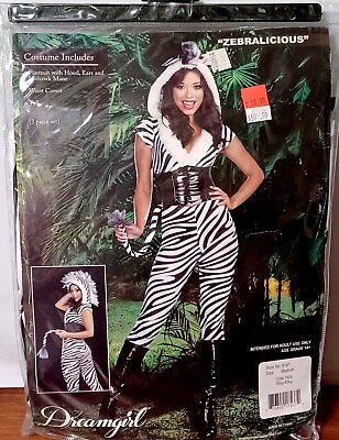 #ad Dreamgirl Zebra Zebralicious Halloween Costume Adult Teen Size M $20.00