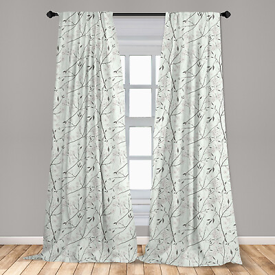 #ad Flower Microfiber Curtains 2 Panel Set for Living Room Bedroom in 3 Sizes $25.99