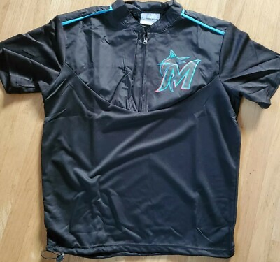 #ad MIAMI Florida MARLINS Youth Kids Match Up 1 4 Zip MANAGERS Jersey Youth XL NWOT $19.90