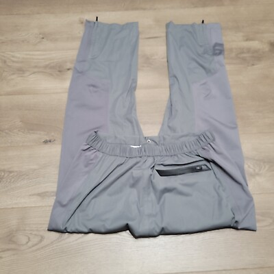 Ogio Rain Pants Mens Large Gray Flat Front Performance Straight Elastic Waist $29.95