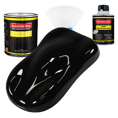 #ad Restoration Shop Jet Black Gloss Acrylic Enamel Quart Kit Auto Paint $85.99