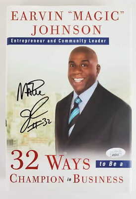 #ad Magic Johnson “#32” Signed ’32 Ways To Be A Champion In Buisness’ Hardcover Book $299.00