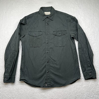 #ad Denim amp; Supply Ralph Lauren Mens Shirt Gray Large Pockets Workwear Pockets $24.99